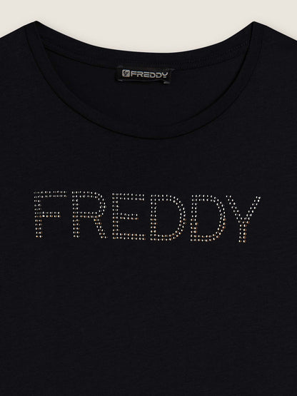 T-SHIRT COLLEGE LUXE FREDDY DONNA - NERO