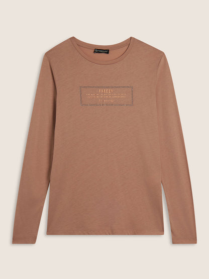 MAGLIA A MANICHE LUNGHE COLLEGE LUXE FREDDY DONNA BEIGE