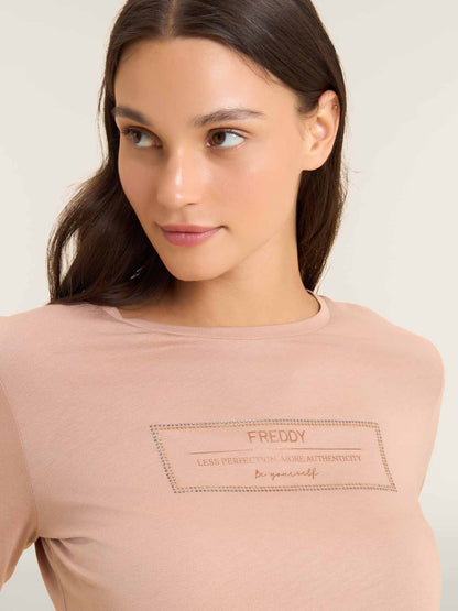 MAGLIA A MANICHE LUNGHE COLLEGE LUXE FREDDY DONNA BEIGE