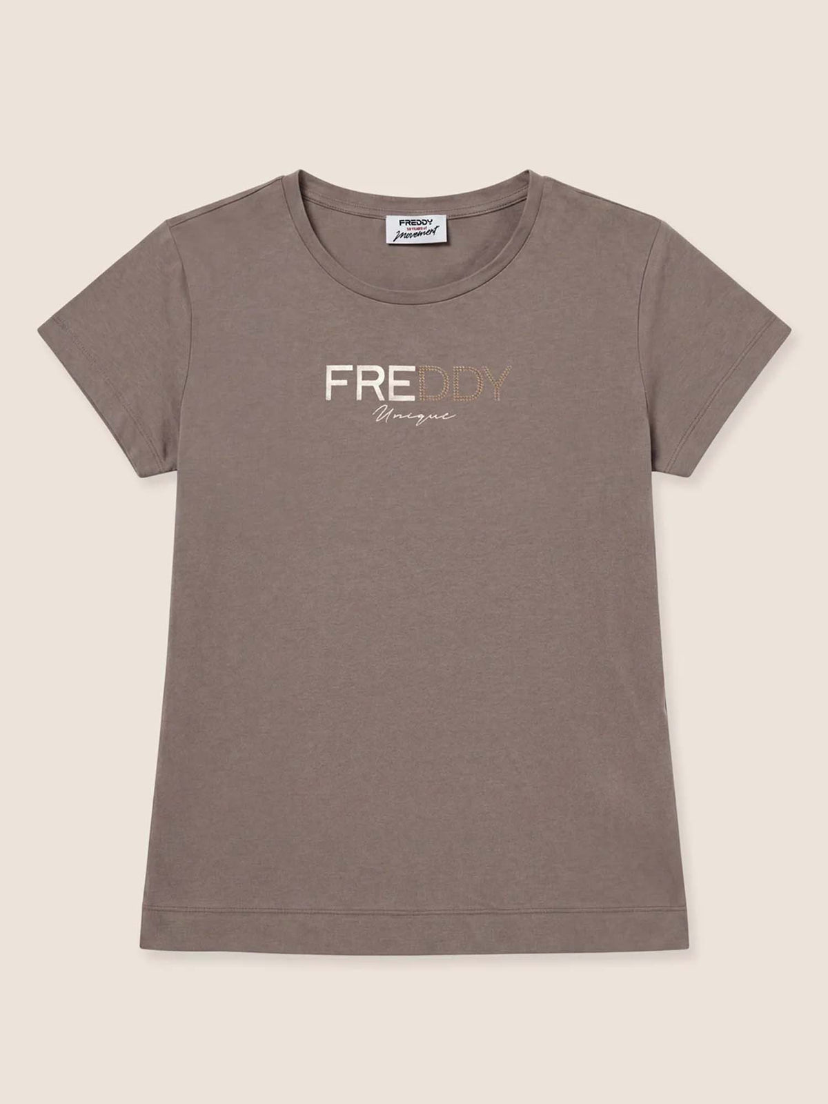 Freddy College Luxe, t-shirt maniche corte da donna marrone