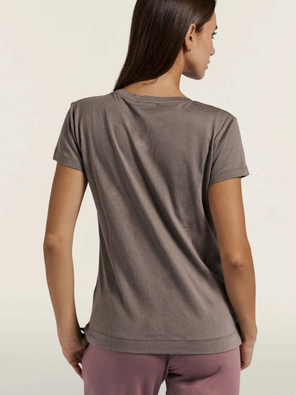 Freddy College Luxe, t-shirt maniche corte da donna marrone
