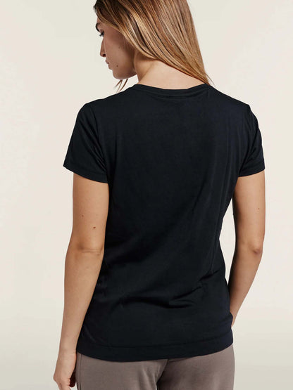 Freddy College Luxe, t-shirt da donna nera