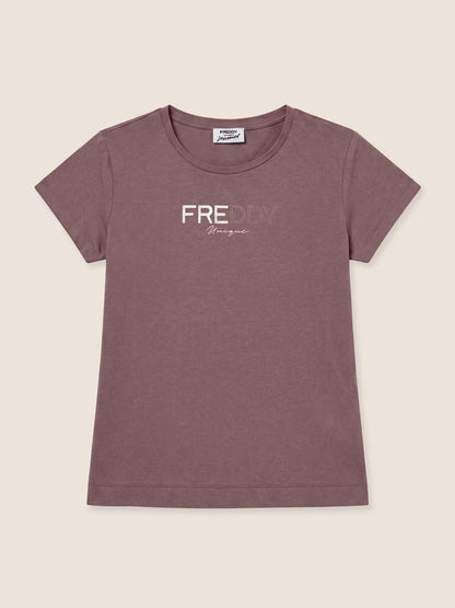 Freddy College Luxe, t-shirt maniche corte da donna viola