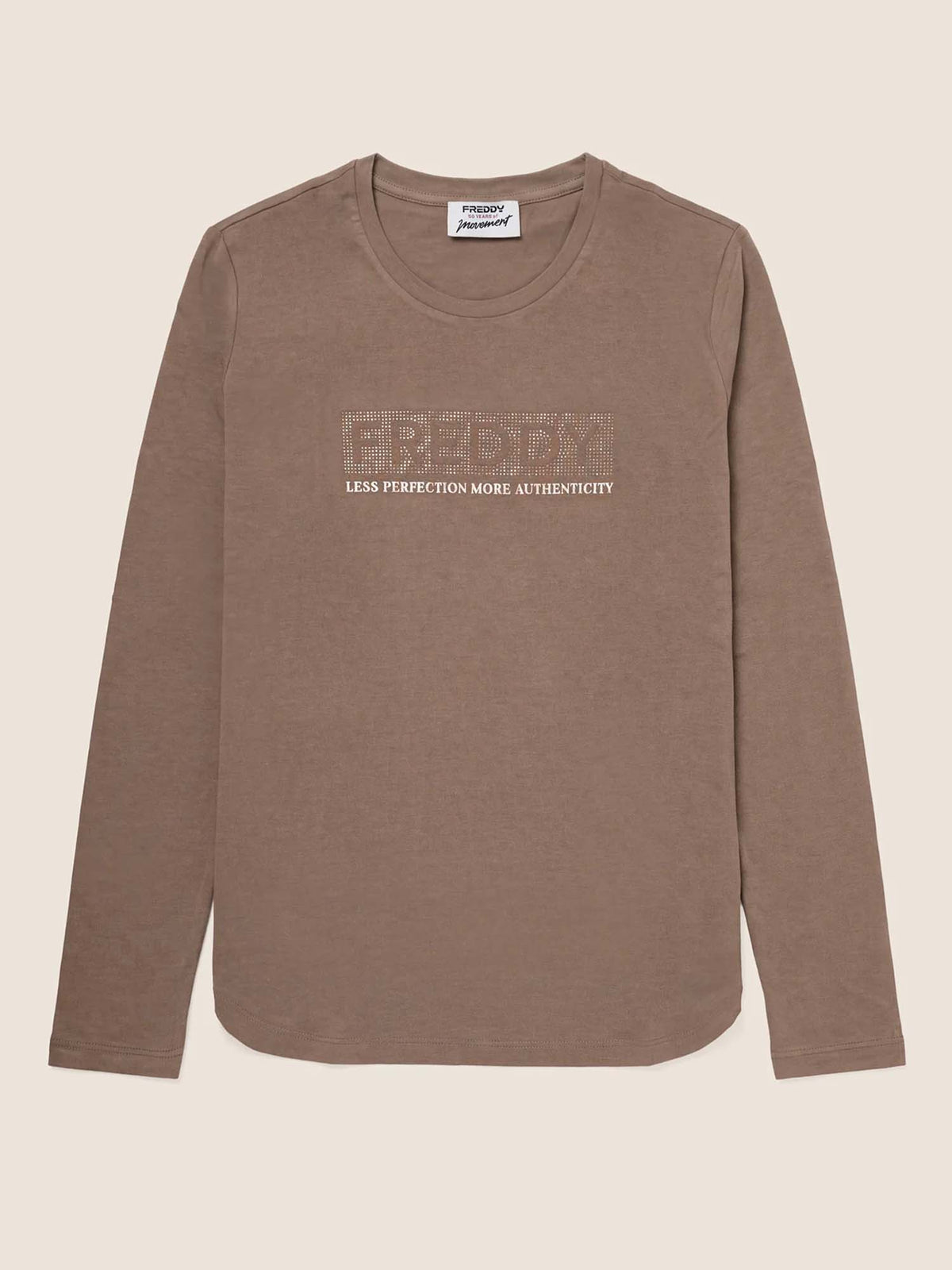 Freddy College Luxe, t-shirt maniche corte da donna marrone