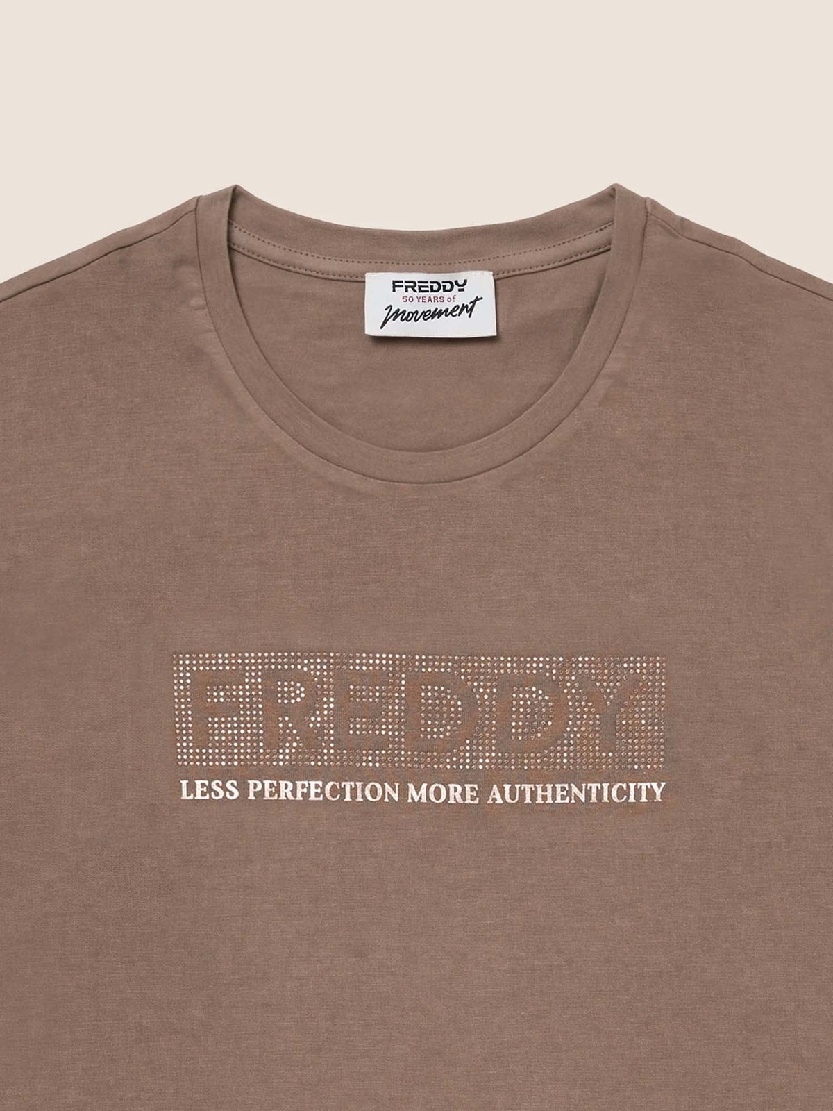 Freddy College Luxe, t-shirt maniche corte da donna marrone