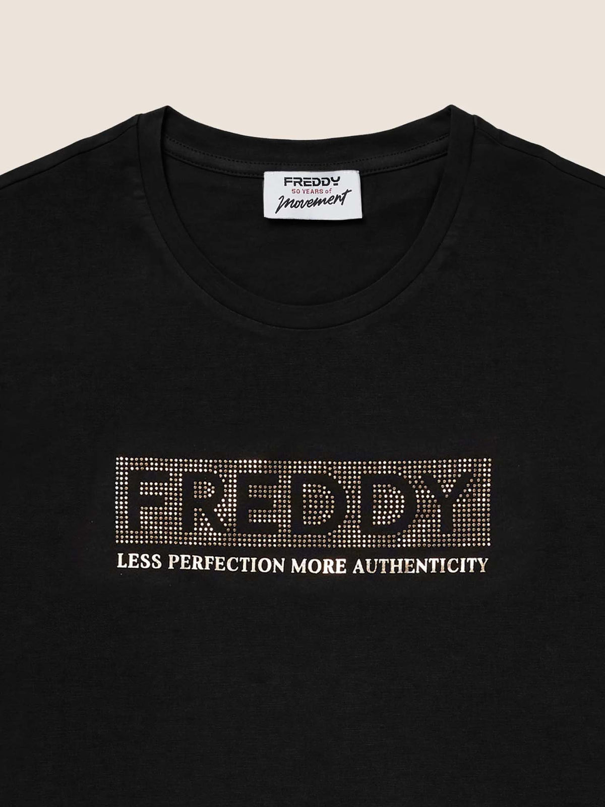 Freddy College Luxe, t-shirt maniche corte da donna nera