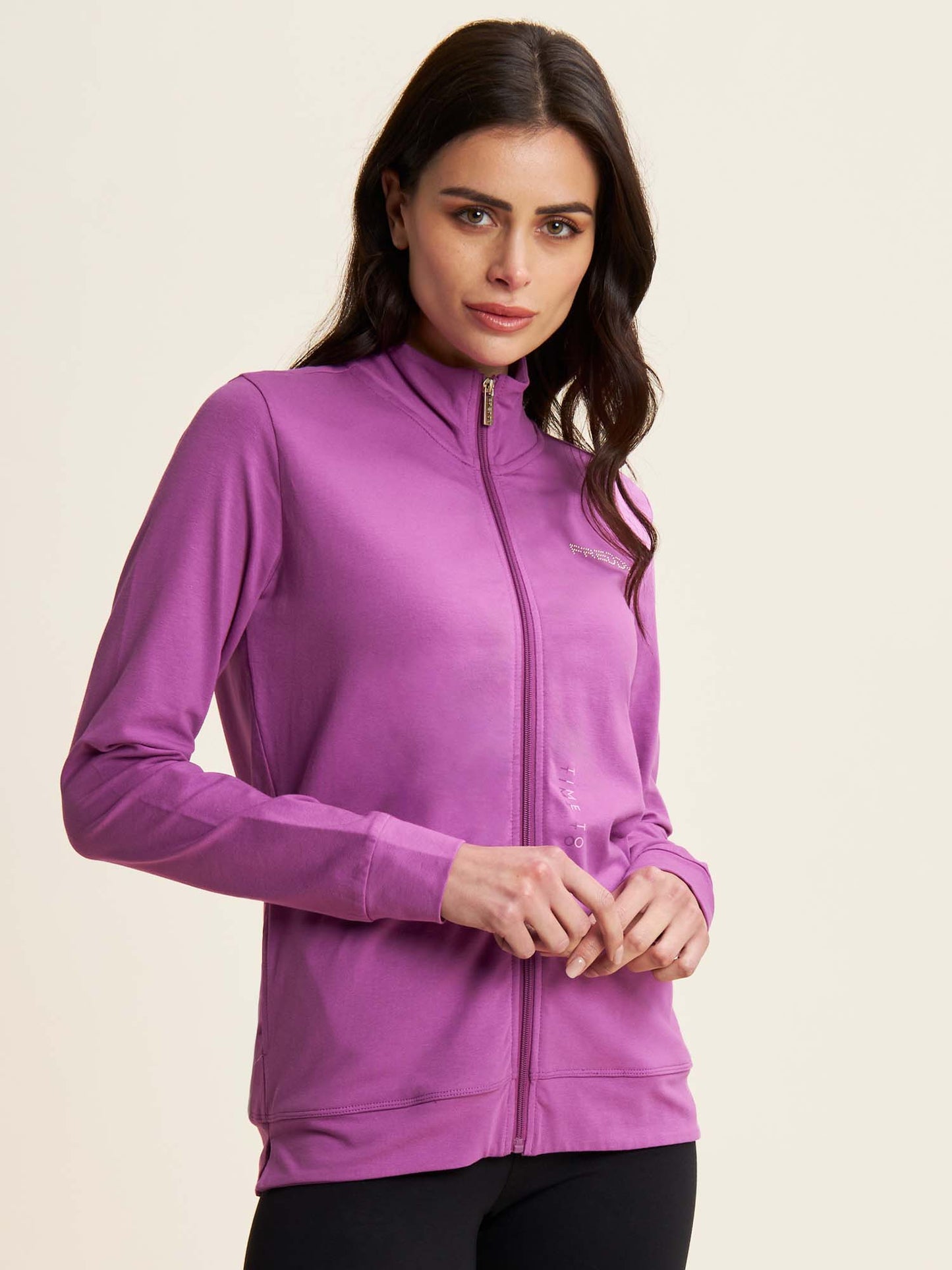 FELPA CON ZIP CORE FREDDY DONNA FUXIA