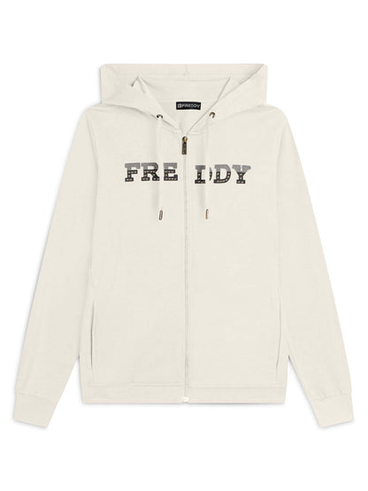 FELPA CON CAPPUCCIO FREDDY DONNA BIANCO