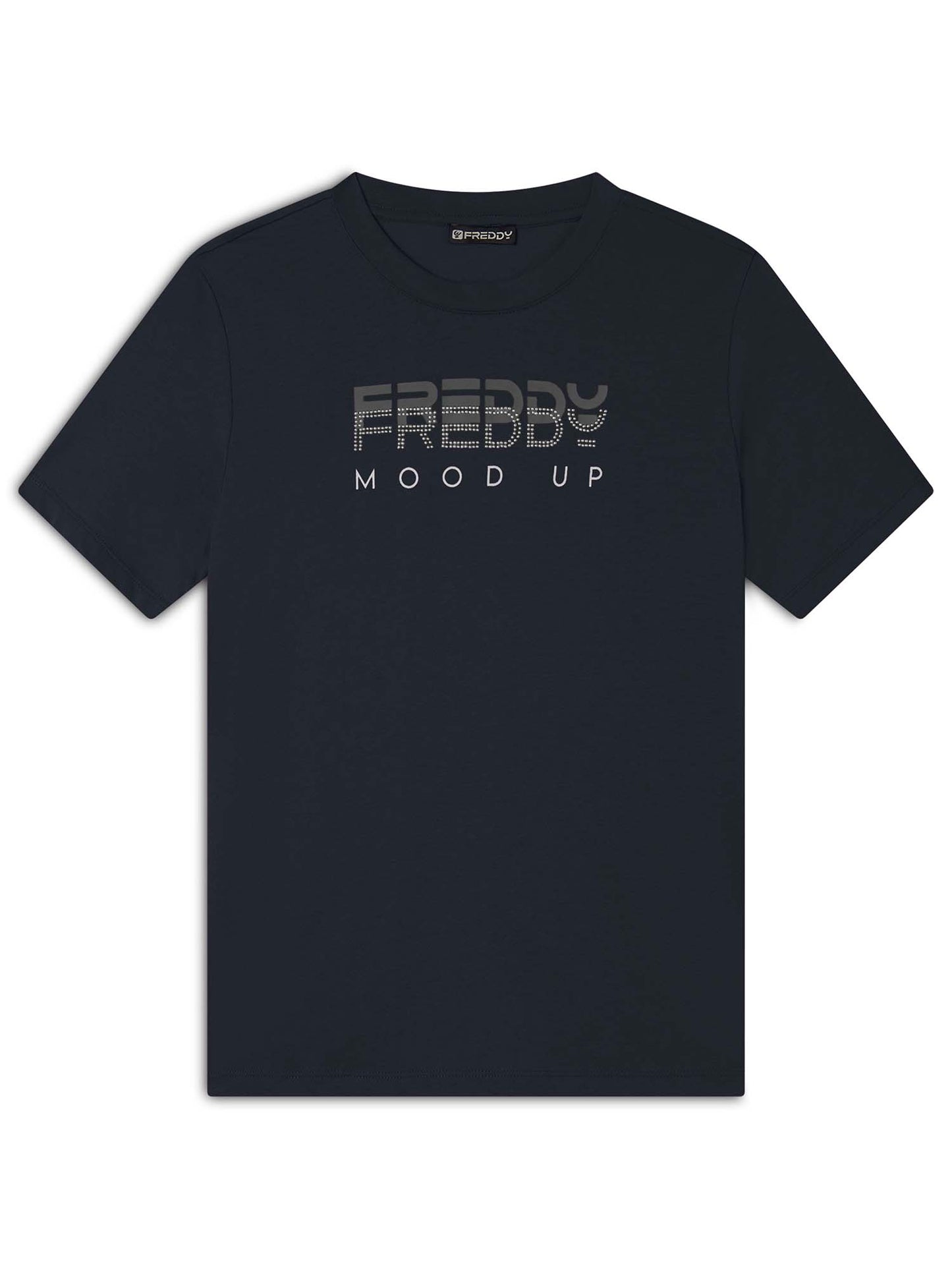 T-SHIRT CON STAMPA E STRASS FREDDY DONNA BLU