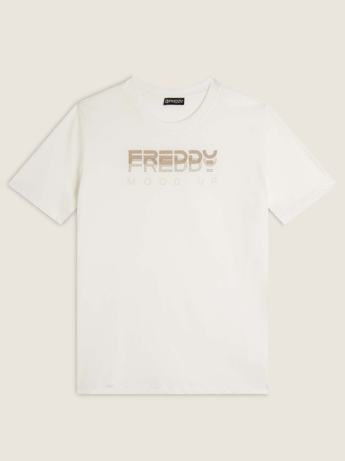 T-SHIRT CON STAMPA E STRASS FREDDY DONNA BIANCO