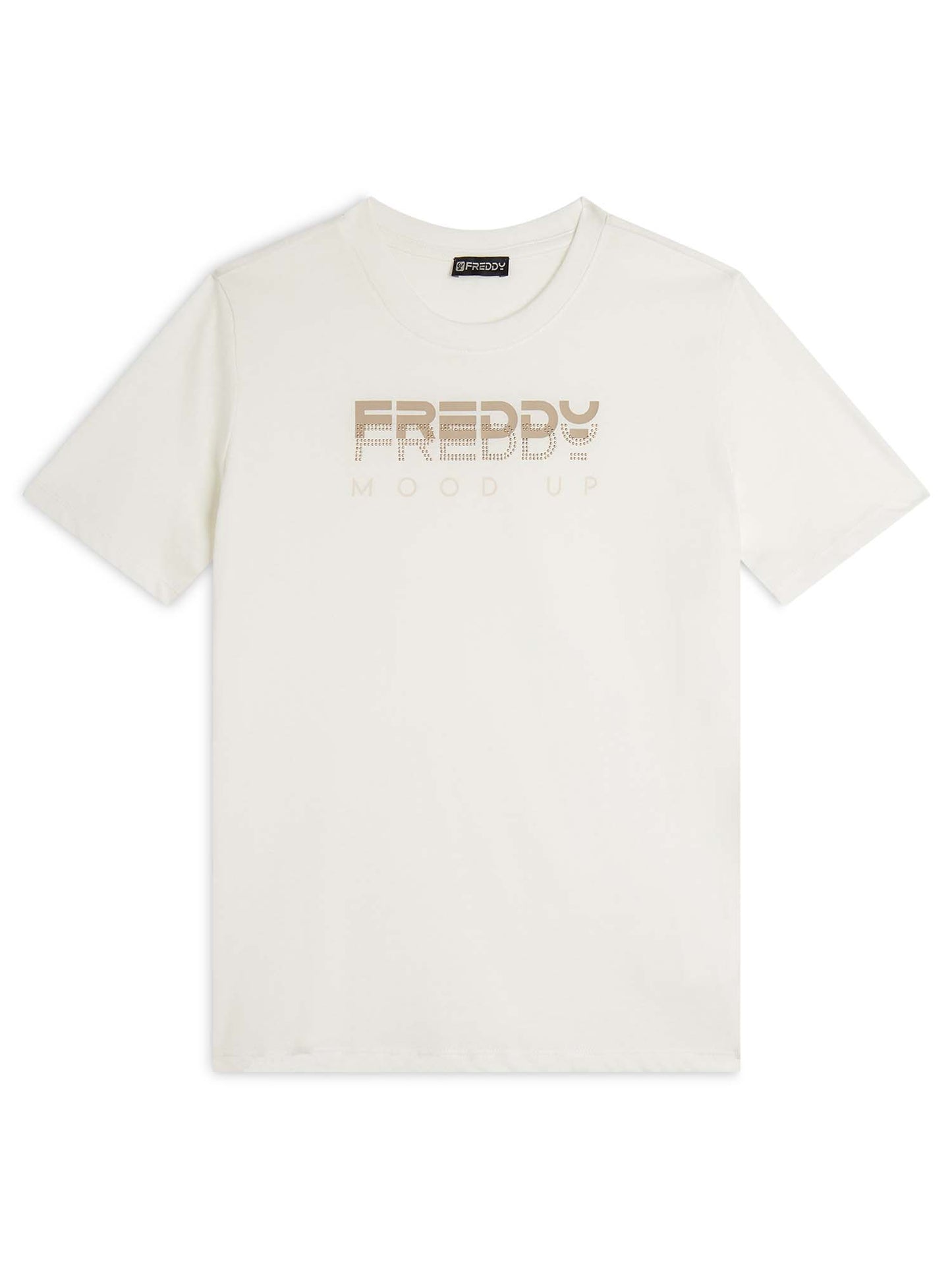 T-SHIRT CON STAMPA E STRASS FREDDY DONNA BIANCO