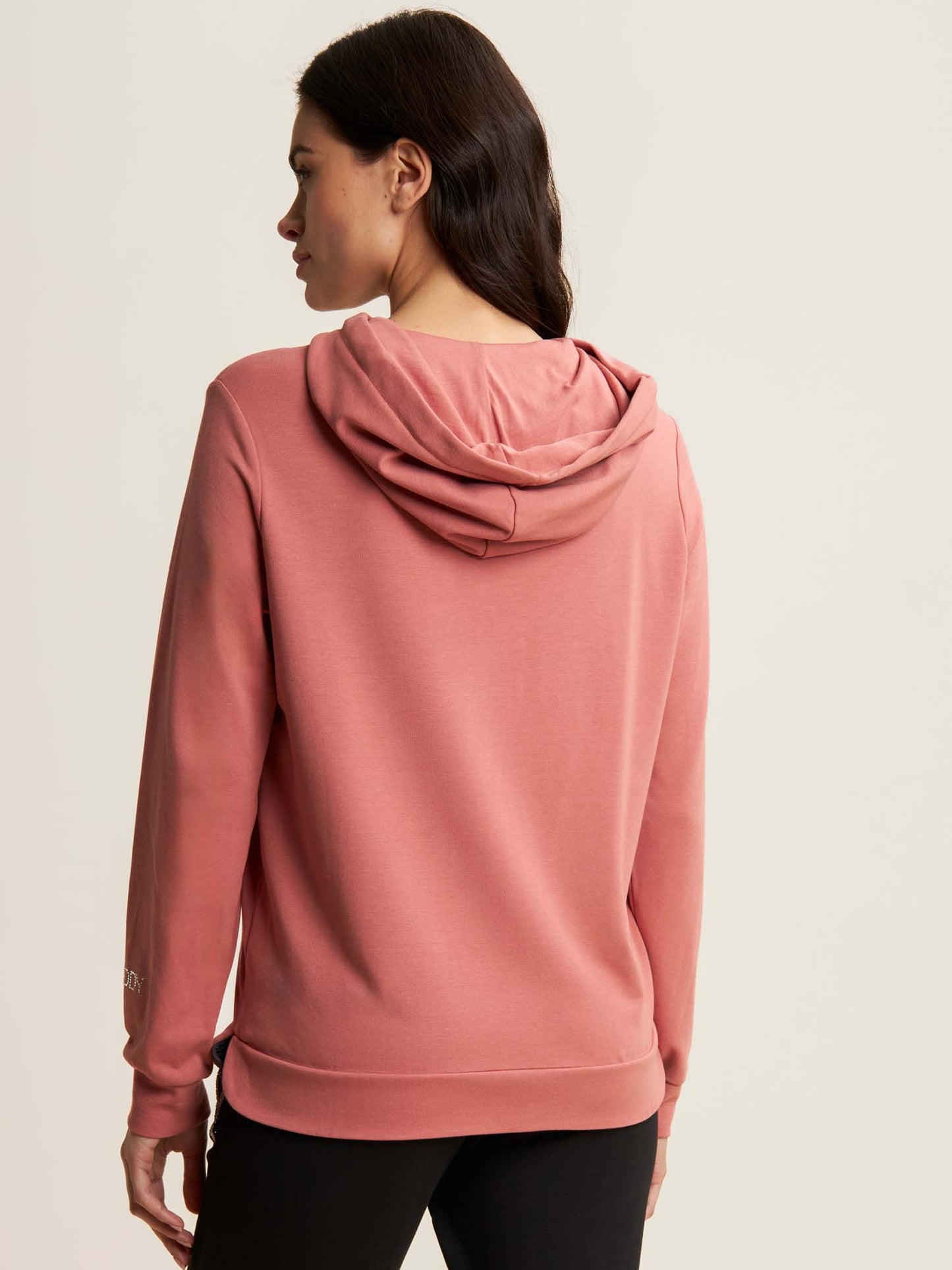 FELPA CON CAPPUCCIO E ZIP COLLEGE LUXE FREDDY DONNA CORALLO