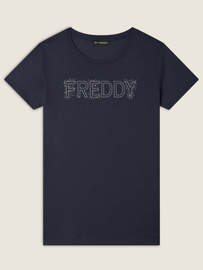 T-SHIRT COLLEGE LUXE FREDDY DONNA BLU
