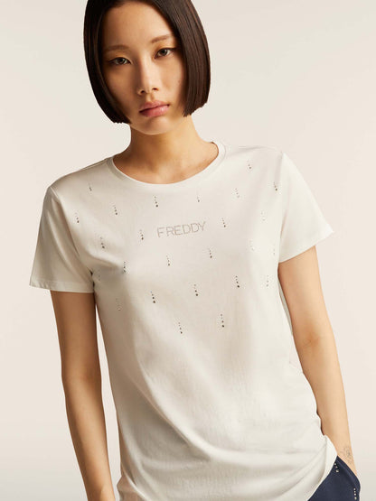 T-SHIRT COLLEGE LUXE FREDDY DONNA BIANCO