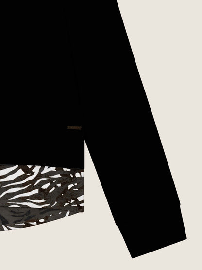 FELPA INSERTO CAMICIA FREDDY DONNA NERO-BIANCO