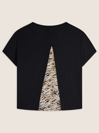T-SHIRT MANICHE A KIMONO FREDDY DA DONNA NERO-BIANCO
