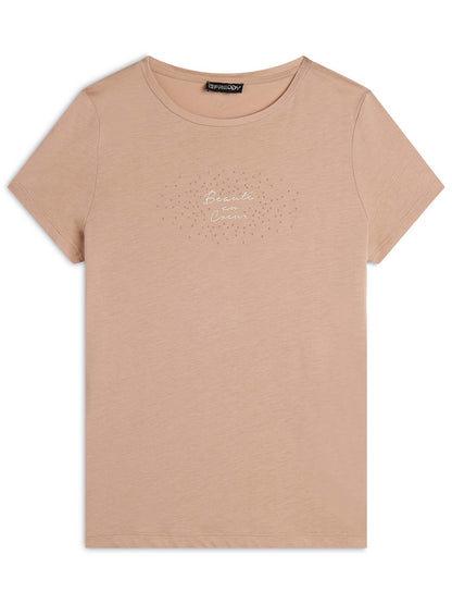 T-SHIRT CON STAMPA E STRASS FREDDY DONNA ROSA