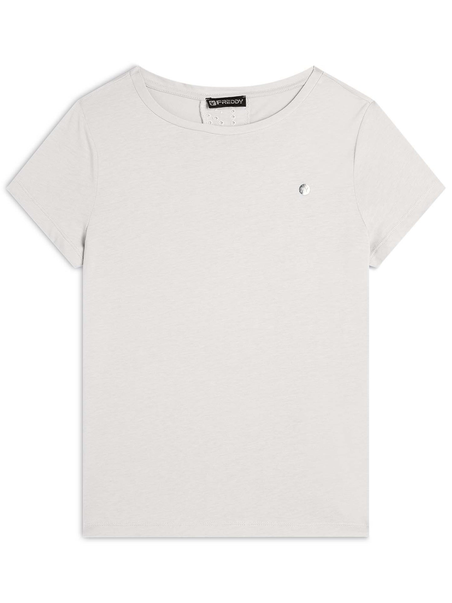 T-SHIRT CON DETTAGLIO IN SANGALLO FREDDY DA DONNA PANNA