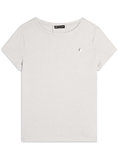 T-SHIRT CON DETTAGLIO IN SANGALLO FREDDY DA DONNA PANNA