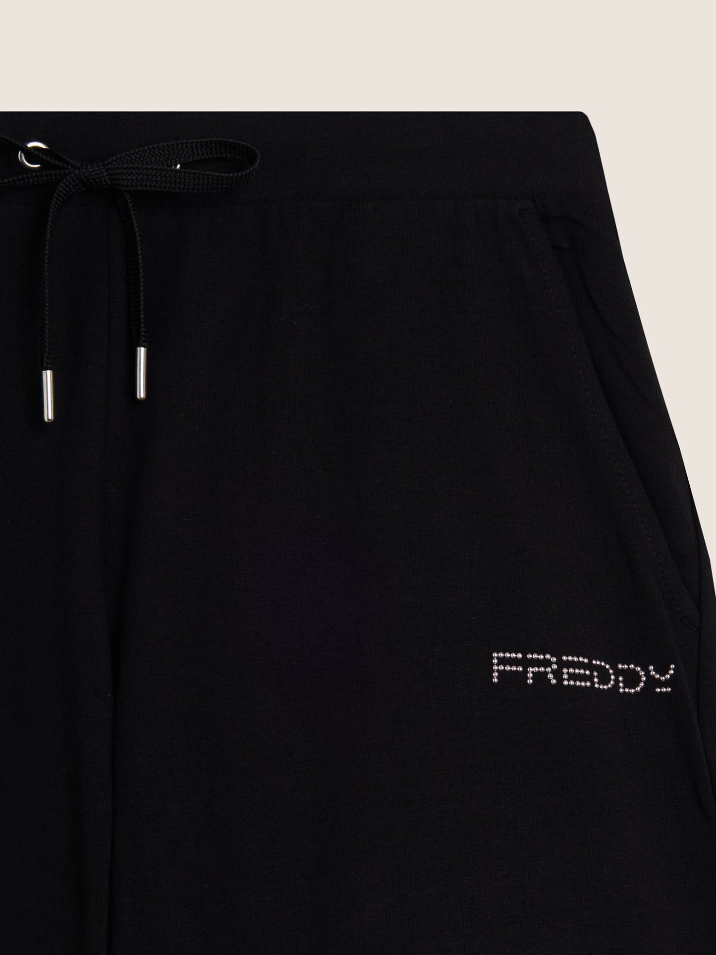 Shorts Freddy Core da donna neri in cotone jersey stretch