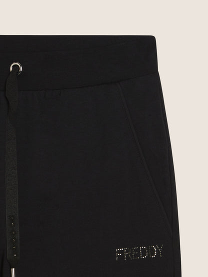 Pantaloni Freddy College Luxe in modal nero da donna