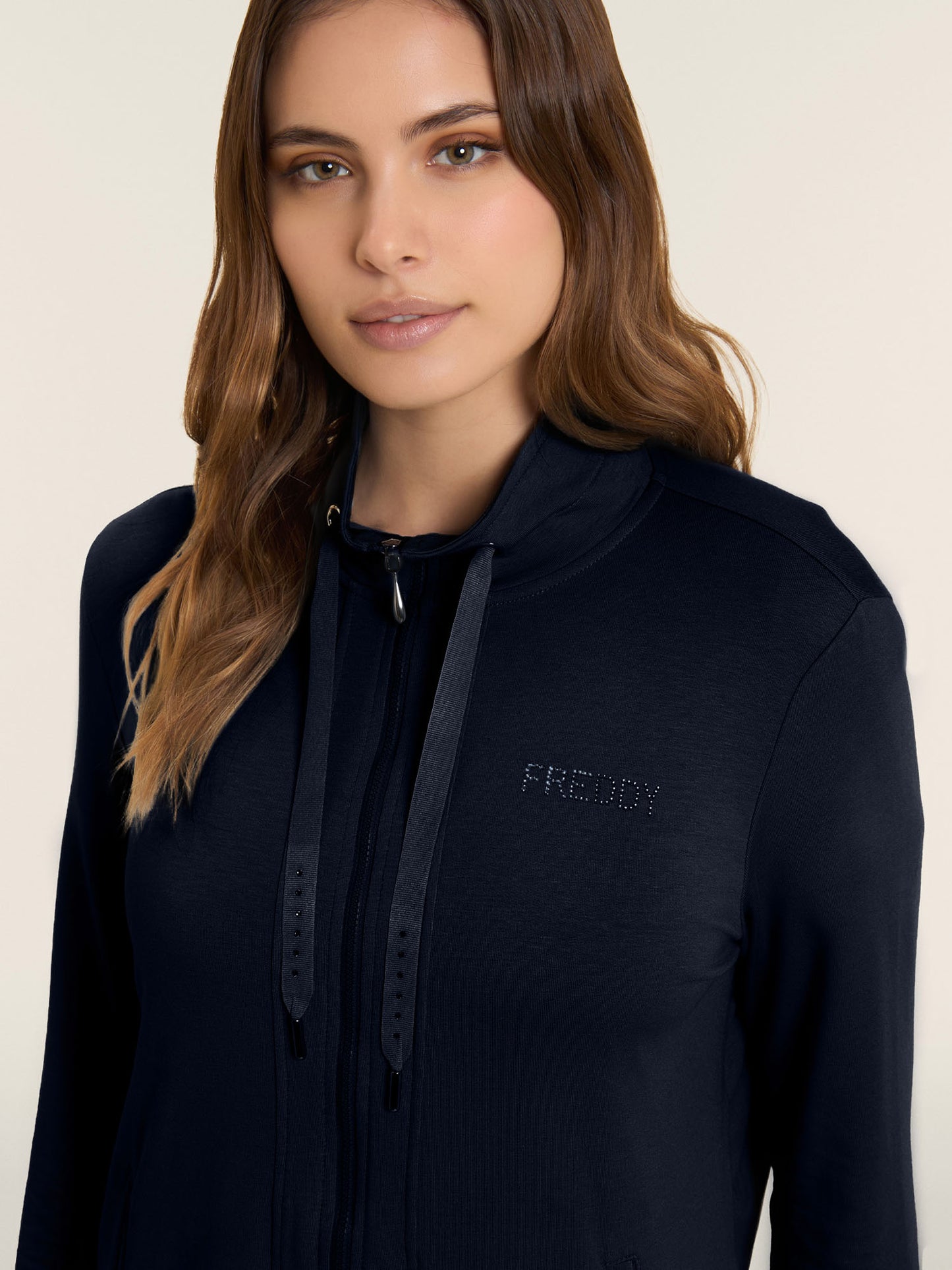 Felpa donna Freddy College Luxe blu per la primavera-estate