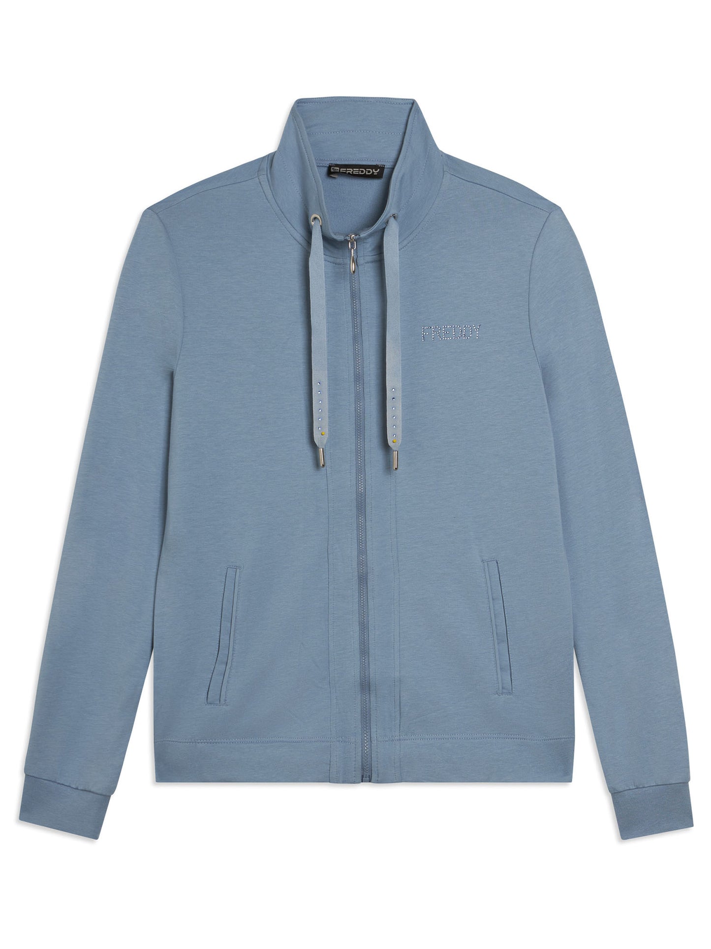 Felpa donna Freddy College Luxe azzurra per primavera-estate