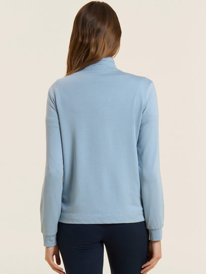 Felpa donna Freddy College Luxe azzurra per primavera-estate