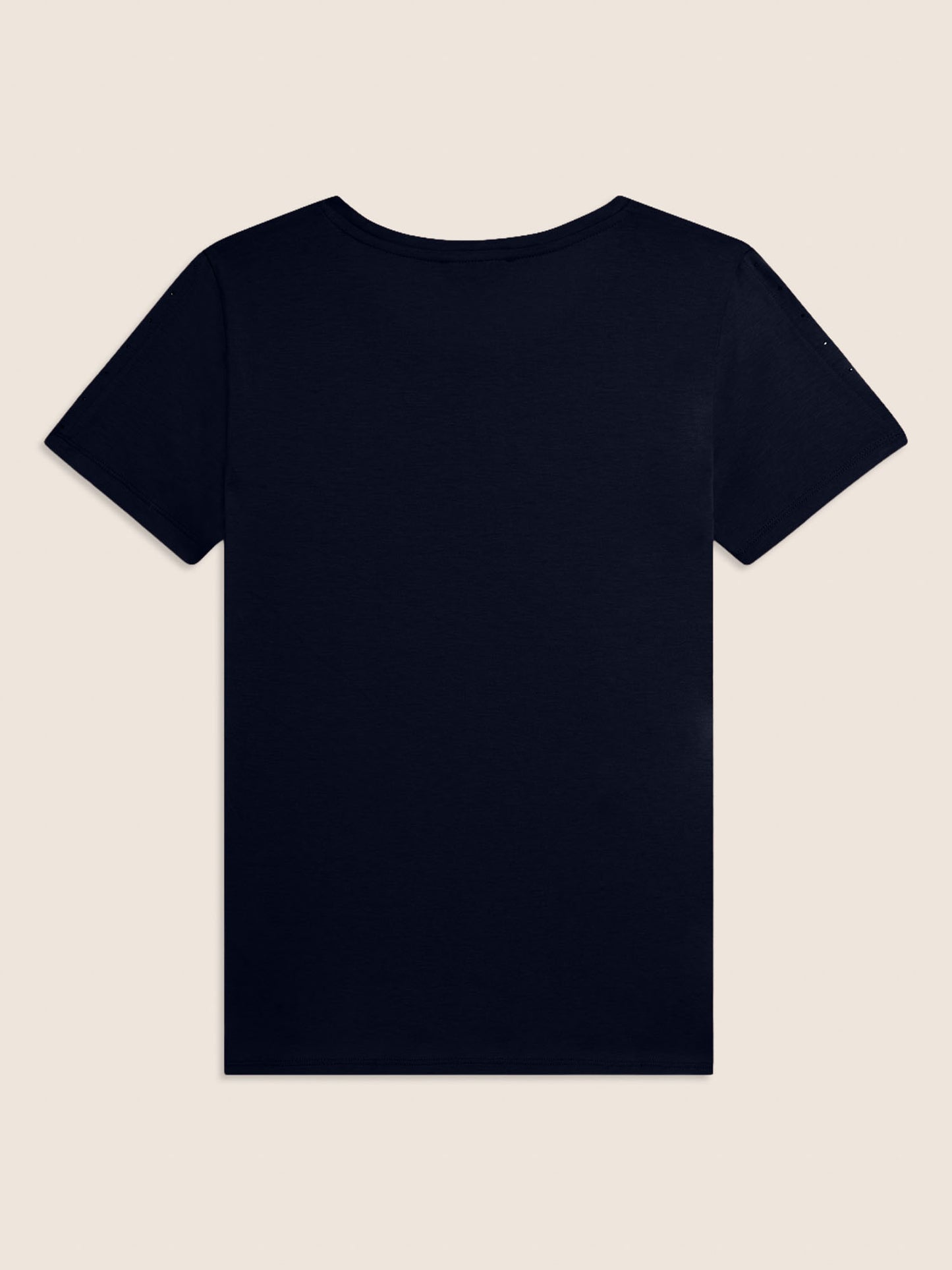 Freddy College Luxe, t-shirt donna blu con eleganti strass e cut-out