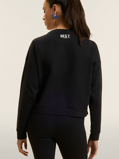 Felpa donna Freddy Master nera, ideale per la primavera con stile e comfort