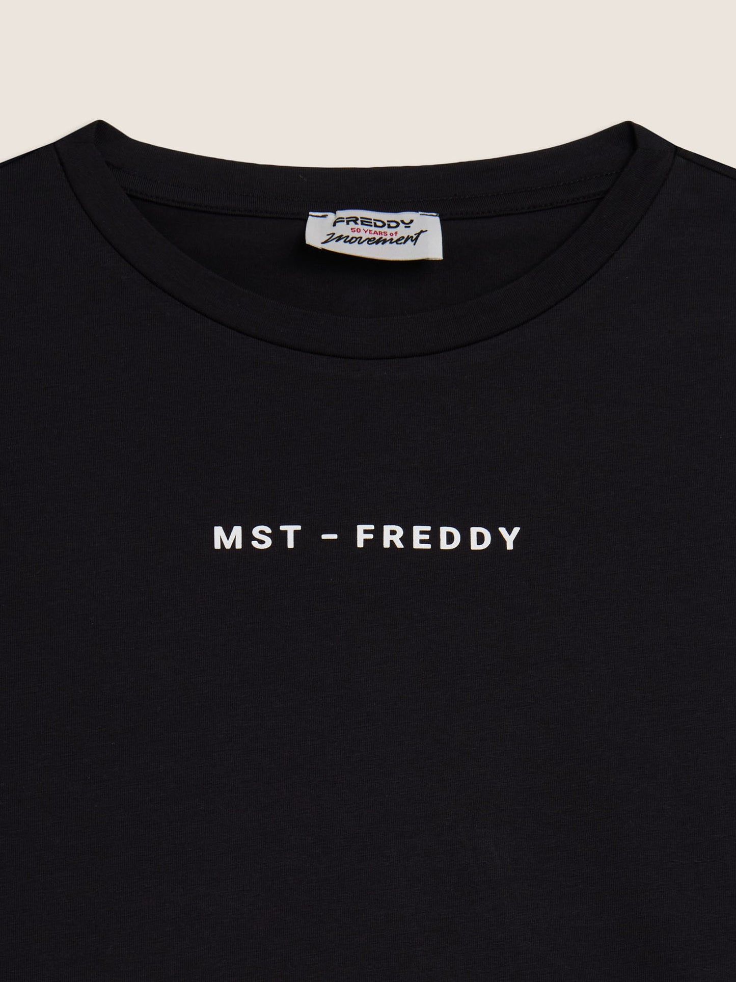 T-shirt cropped Freddy Master in cotone nero da donna