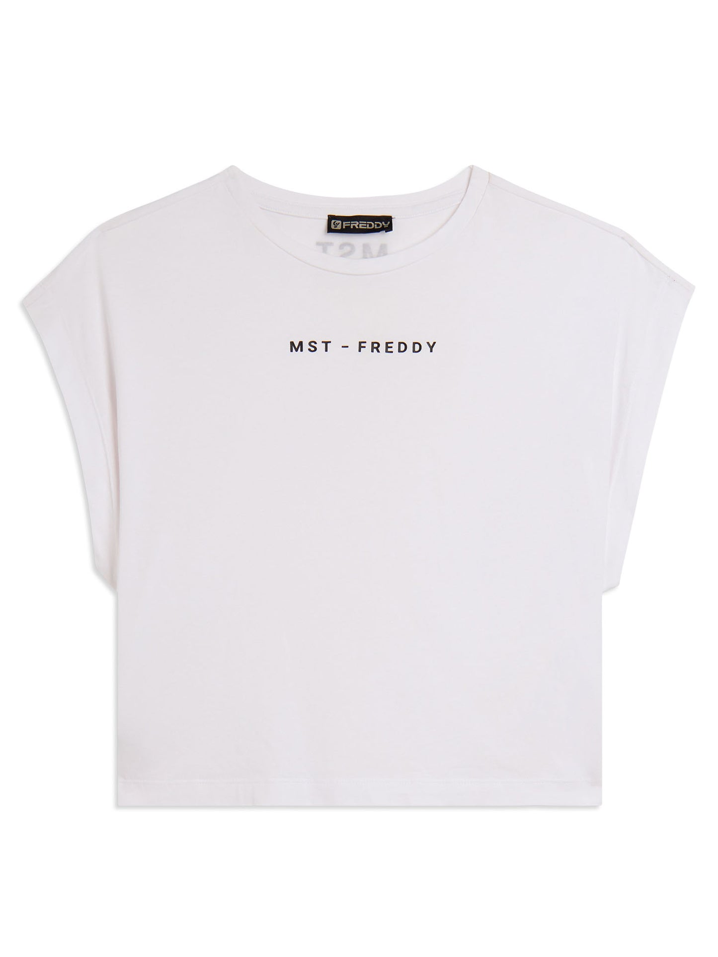 T-shirt donna Freddy Master bianca dal design moderno e casual