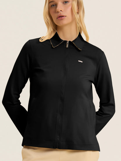 Felpa Freddy Slounge con zip e collo camicia donna Animalier