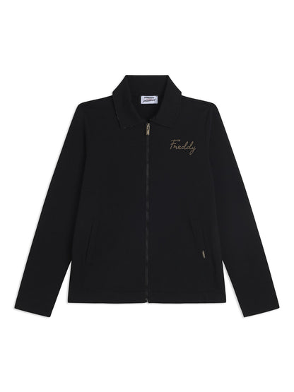 Felpa Freddy Slounge con zip e collo camicia donna Animalier