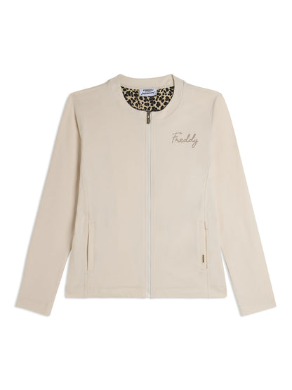 Felpa donna Freddy Slounge beige, comfort e stile primaverile