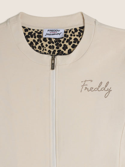 Felpa donna Freddy Slounge beige, comfort e stile primaverile