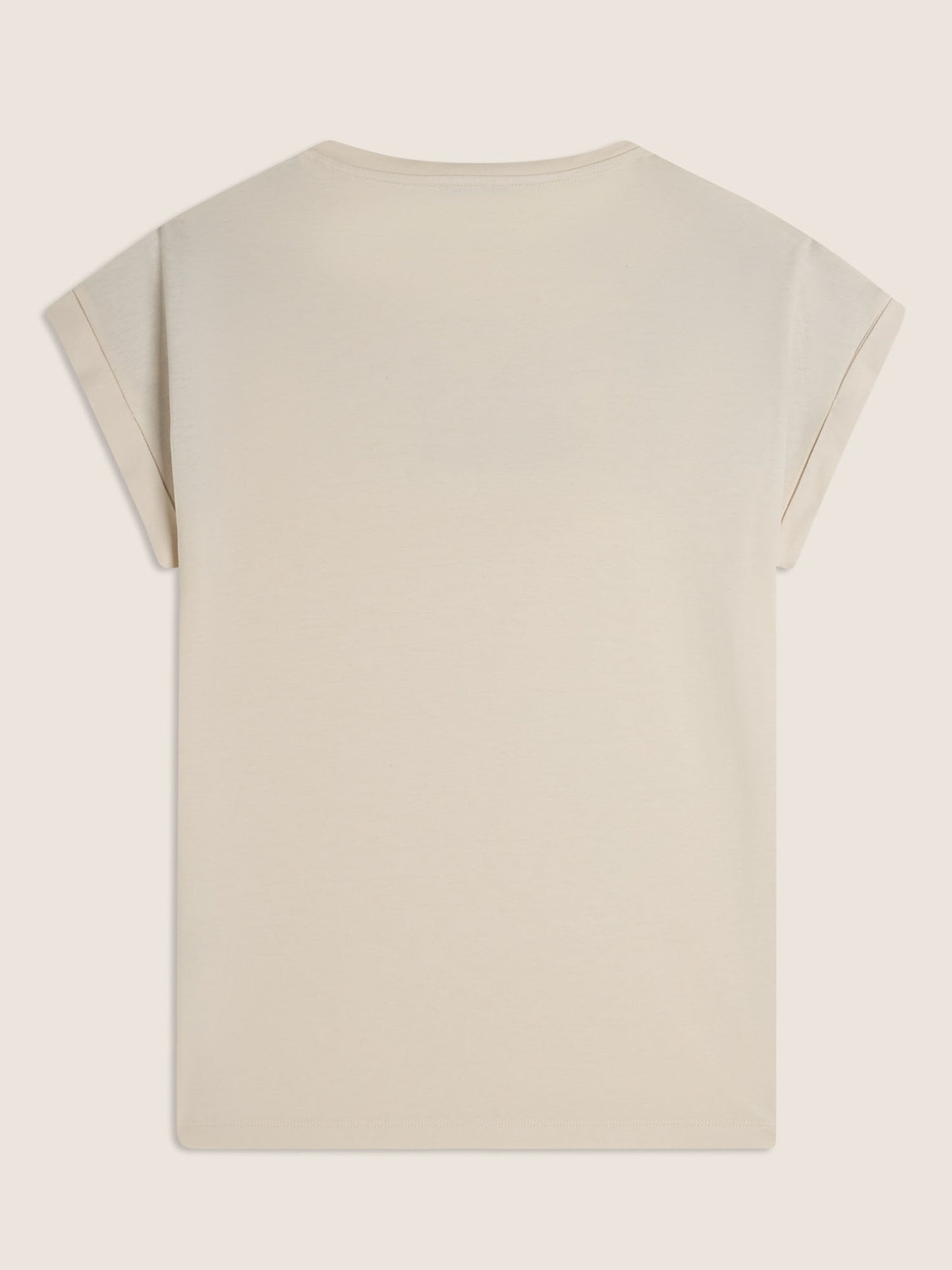 T-shirt donna Freddy Slounge beige con dettaglio animalier