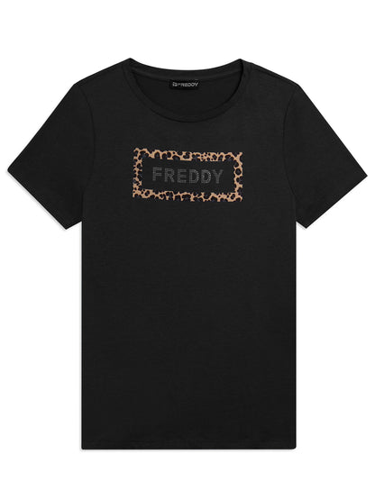 T-shirt donna Freddy Slounge con logo e grafiche animalier