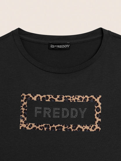 T-shirt donna Freddy Slounge con logo e grafiche animalier