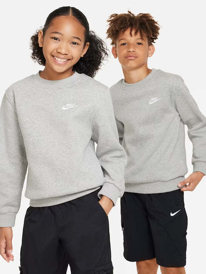 Nike Club Fleece, felpa Unisex bambino grigia