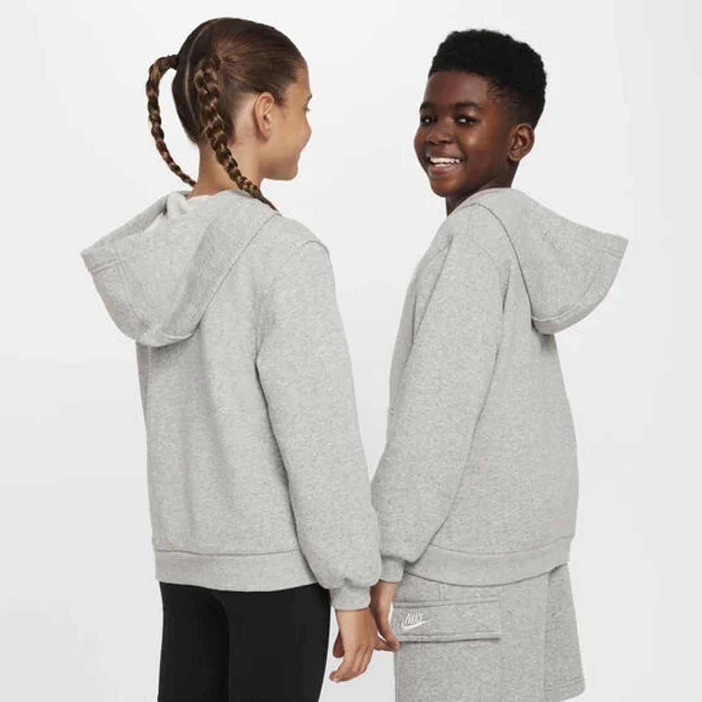 Nike Club Fleece, felpa unisex bambino grigia