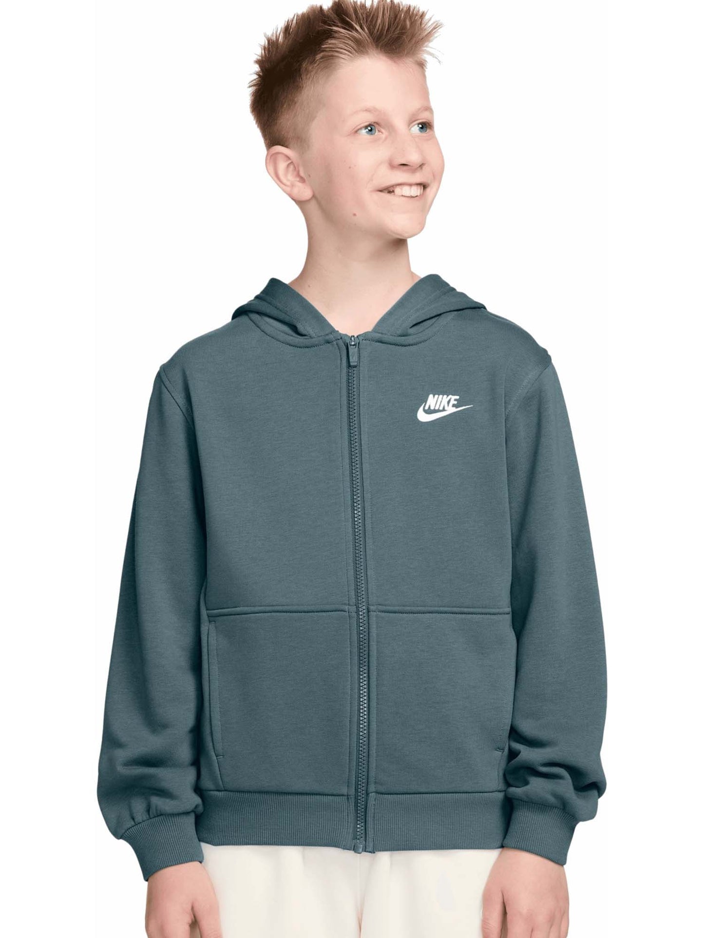 Felpa con cappuccio Nike Club Fleece verde per bambino e bambina