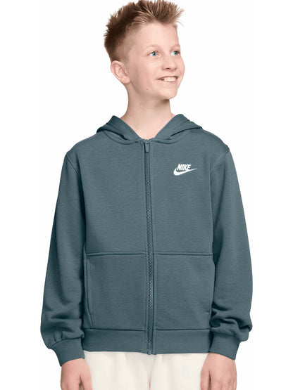Felpa con cappuccio Nike Club Fleece verde per bambino e bambina