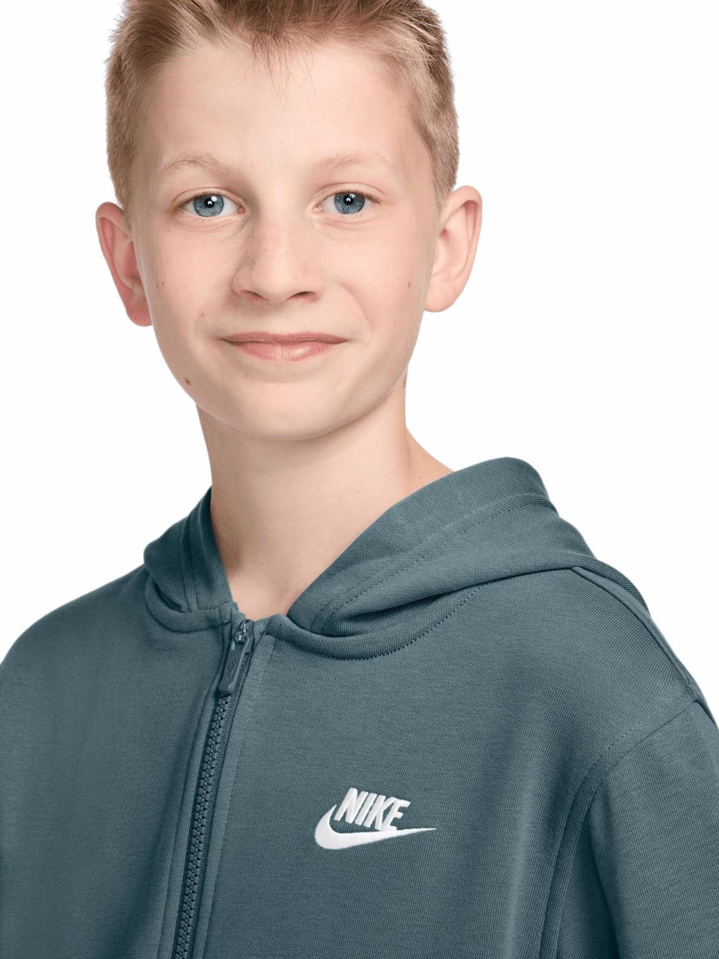 Felpa con cappuccio Nike Club Fleece verde per bambino e bambina