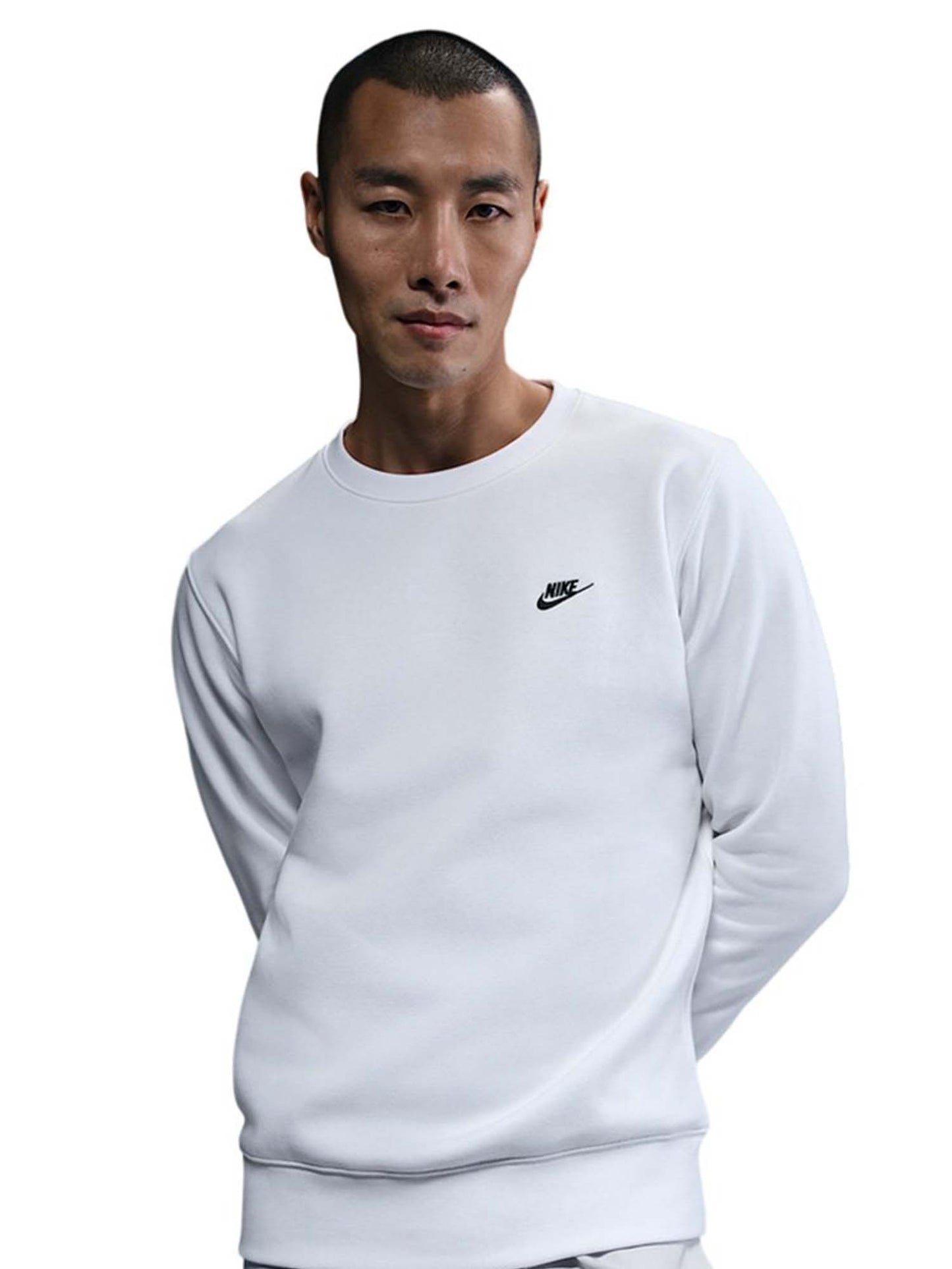 FELPA GIROCOLLO UOMO NIKE  BIANCO