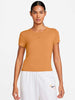 t-shirt-crop-chill-nike-da-donna-ocra