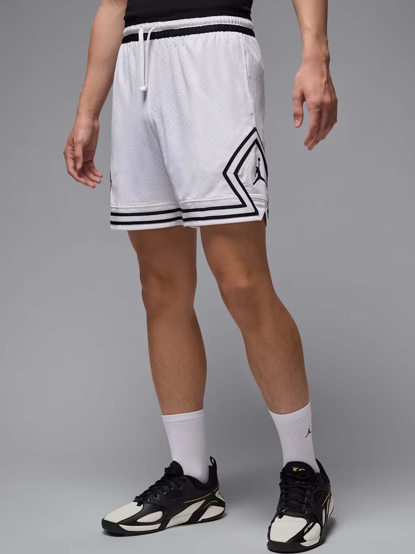 Short Jordan da uomo bianchi in mesh traspirante per basket