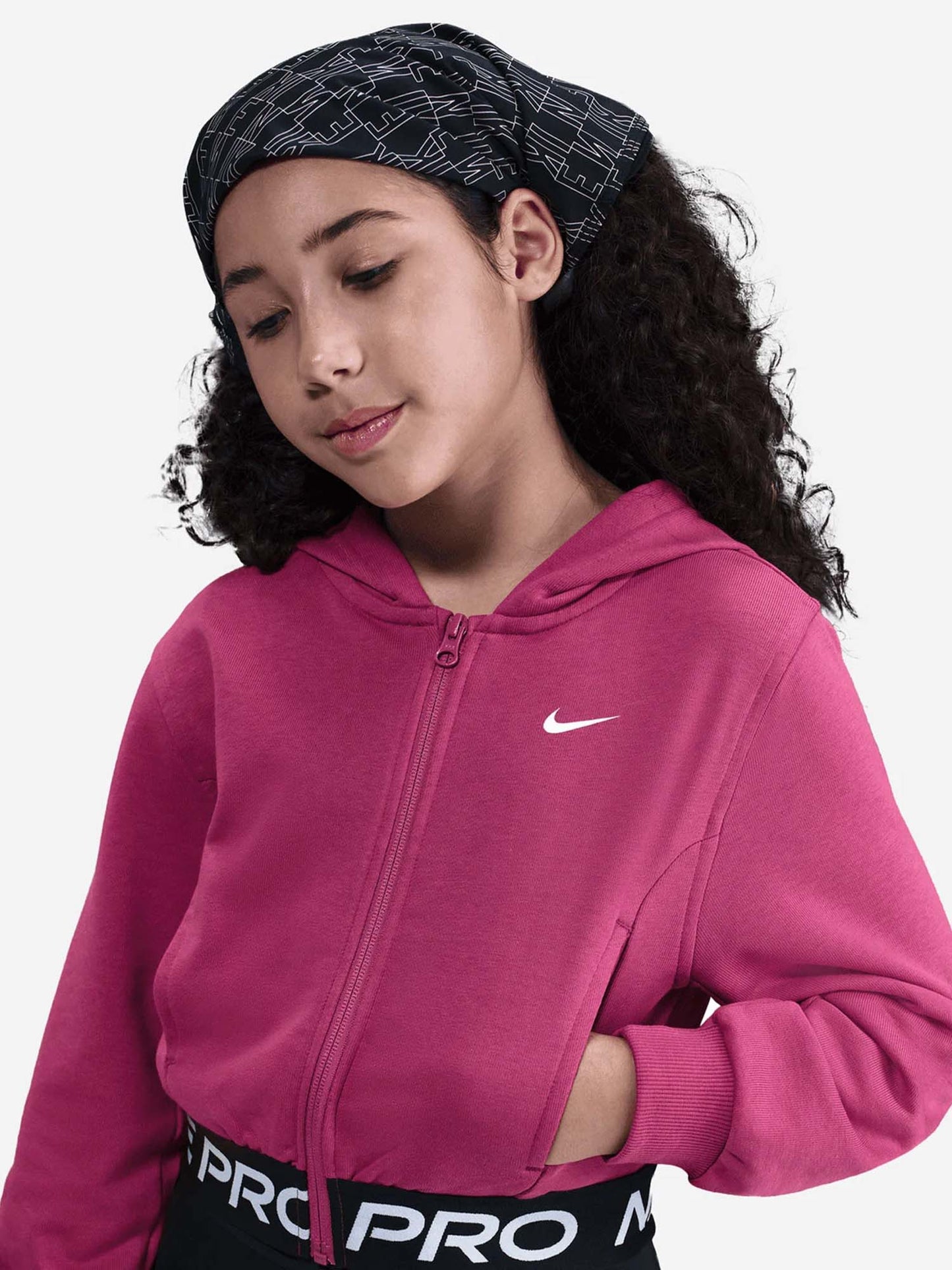 FELPA PRO CROP NIKE DA RAGAZZA PRUGNA
