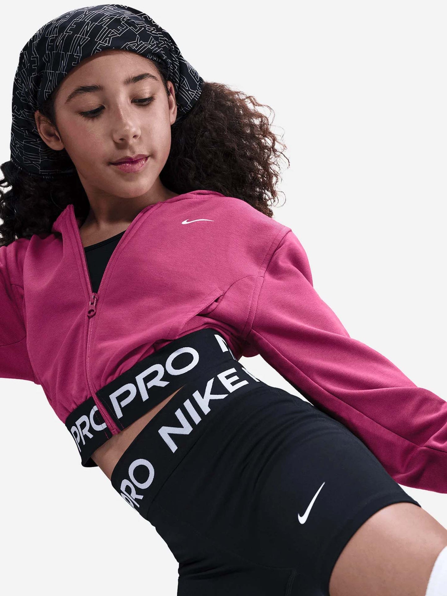FELPA PRO CROP NIKE DA RAGAZZA PRUGNA