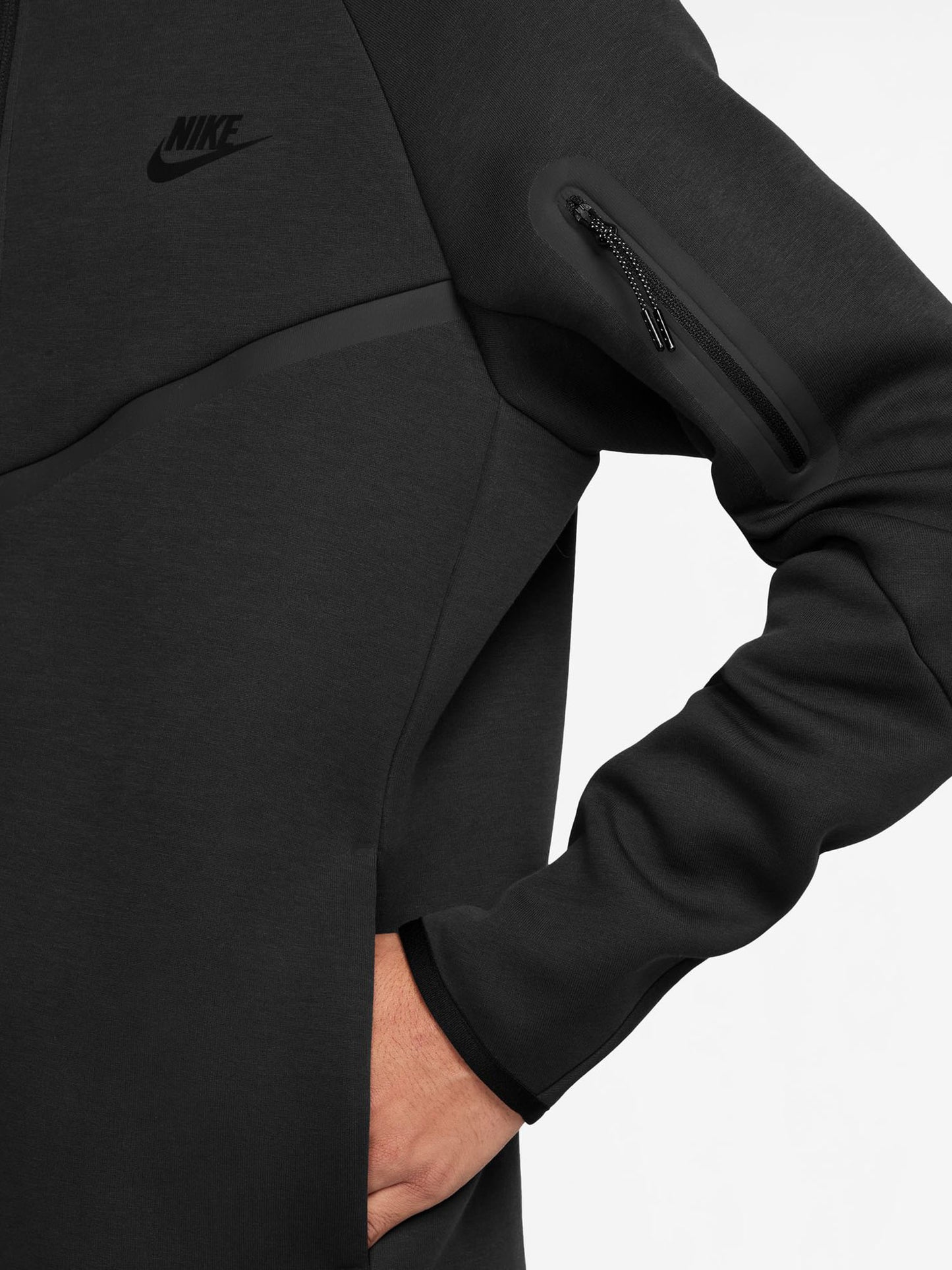 FELPA FULL ZIP E CAPPUCCIO TECH NIKE DA UOMO NERO